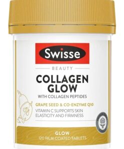 Viên uống Swisse Collagen Glow With Collagen Peptides 120 viên – hỗ trợ sáng da và săn chắc