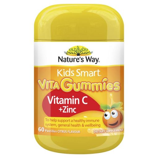 Nature's Way Kids Smart Vita Gummies Vitamin C + Zinc 60 Pastilles – Kẹo dẻo vitamin C Zinc giúp bé khỏe mạnh mỗi ngày