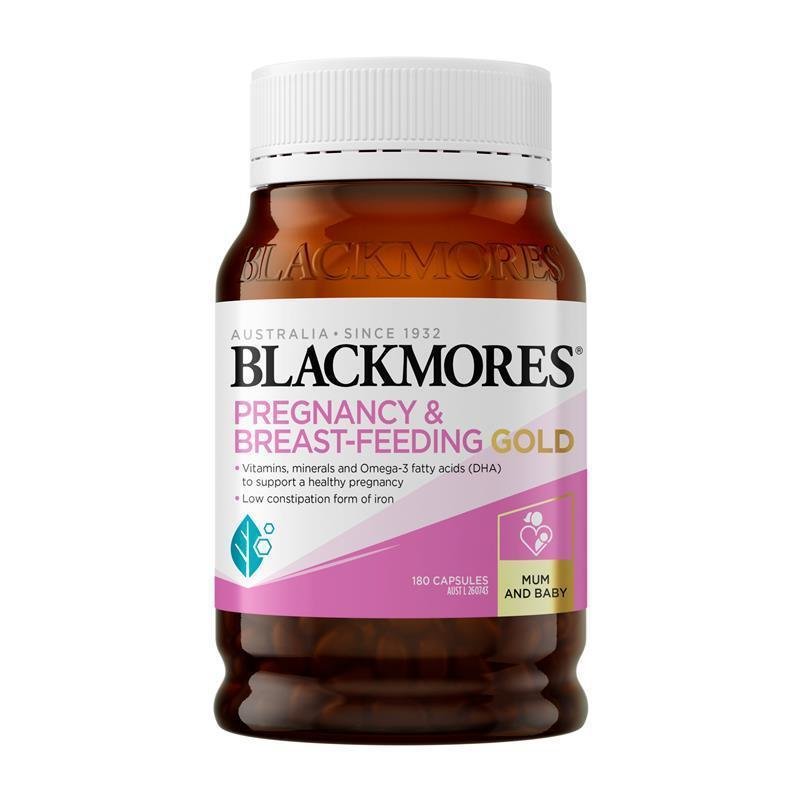 Viên uống Blackmores Pregnancy & Breastfeeding Gold 180 viên – bổ sung DHA, sắt, axit folic cho mẹ bầu và mẹ cho con bú