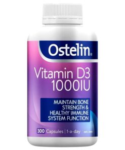 Ostelin Vitamin D3 1000IU 300 Capsules – Bổ sung vitamin D hỗ trợ xương và miễn dịch