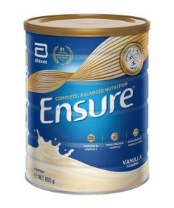 Sữa Ensure Vanilla 850g dành cho người lớn tuổi, hỗ trợ phục hồi sức khỏe và bổ sung dinh dưỡng hàng ngày.