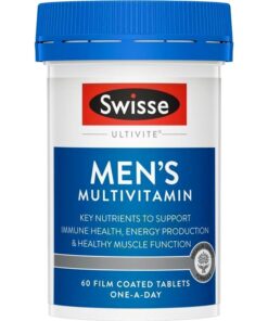 Swisse Men's Multivitamin 60 Tablets – Vitamin tổng hợp cho nam giới hỗ trợ miễn dịch và tăng cường sinh lực