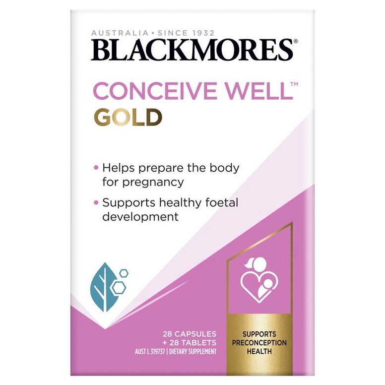 Blackmores Conceive Well Gold – viên uống chuẩn bị mang thai, hỗ trợ nội tiết và phát triển thai nhi khỏe mạnh