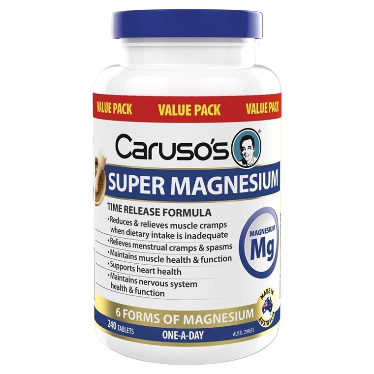 Caruso’s Super Magnesium 240 Tablets – Bổ sung magie hỗ trợ cơ, thần kinh và tim mạch