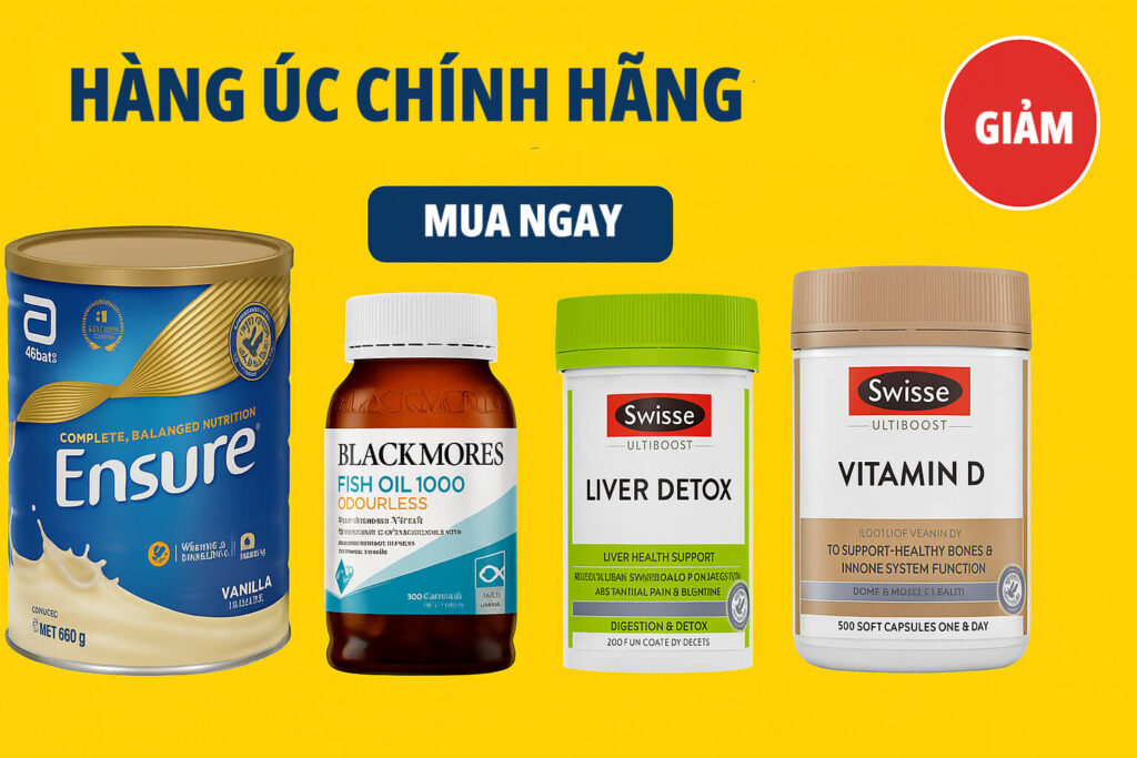 Banner bộ sản phẩm chăm sóc da từ Úc gồm CeraVe Hydrating Cleanser, CeraVe Moisturising Cream và Swisse Collagen Glow – Hàng chính hãng