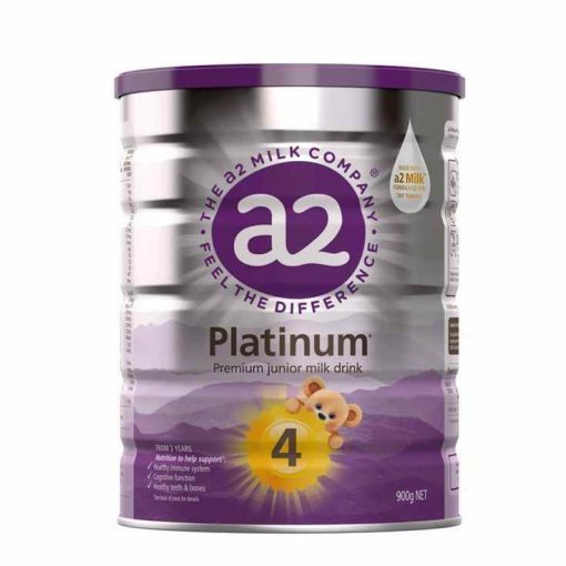 Sữa A2 Platinum số 4 900g cho trẻ từ 4 tuổi, bổ sung đạm A2 nguyên chất, hỗ trợ phát triển trí tuệ, chiều cao và miễn dịch.