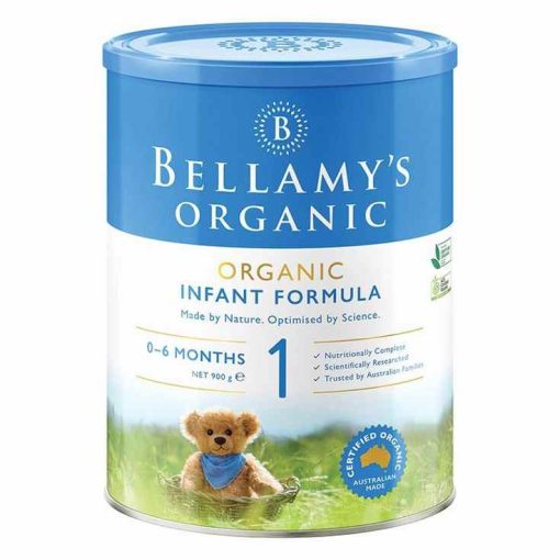 Sữa Bellamy's Organic số 1 900g – Sữa hữu cơ cho trẻ sơ sinh từ 0–6 tháng, bổ sung dinh dưỡng cân bằng, được chứng nhận organic Úc.