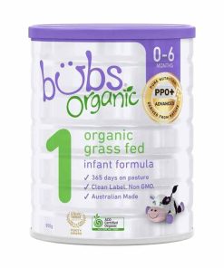 Sữa Bubs Organic số 1 800g – Sữa hữu cơ cho trẻ từ 0 đến 6 tháng, làm từ sữa bò ăn cỏ, không GMO, tiêu chuẩn Organic Úc.