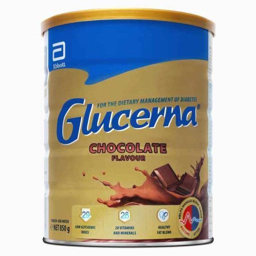 Sữa Glucerna Chocolate 850g dành cho người tiểu đường, vị socola dễ uống, giúp kiểm soát đường huyết và bổ sung dinh dưỡng hàng ngày.