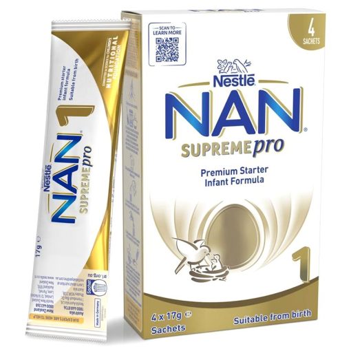 Sữa NAN SUPREMEpro 1 dạng gói 4x17g – đạm whey thủy phân, bổ sung HMO và lợi khuẩn cho trẻ sơ sinh