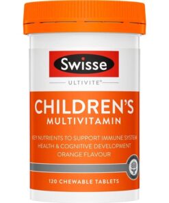 Swisse Children's Ultivite Multivitamin 120 viên nhai – hỗ trợ miễn dịch và phát triển trí não cho trẻ em