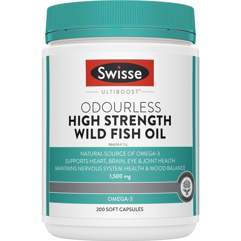 Dầu cá Swisse 1500mg của Úc – hỗ trợ tim mạch, não bộ, khớp và thị lực