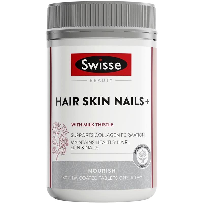 Swisse Hair Skin Nails+ 180 viên – Hỗ trợ da sáng mịn, tóc chắc khỏe và móng tay cứng cáp từ bên trong