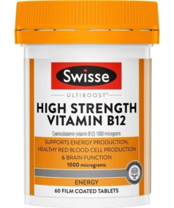 Swisse Vitamin B12 1000mcg 60 viên – Bổ sung B12 hỗ trợ thần kinh, giảm mệt mỏi và thiếu máu