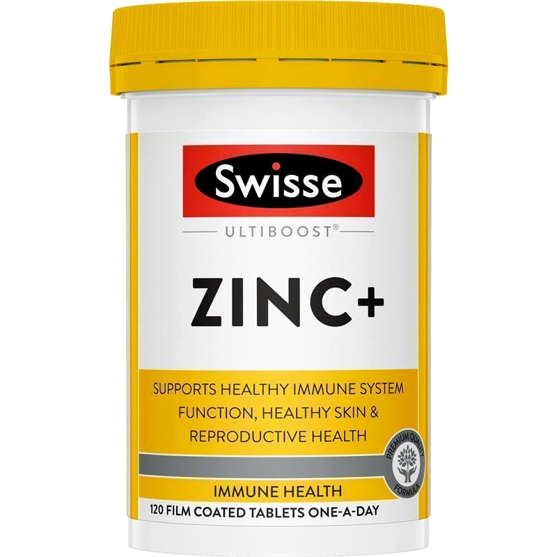 Swisse Zinc+ 120 viên – Bổ sung kẽm, vitamin A và mangan hỗ trợ miễn dịch, da khỏe, tóc chắc và sinh lý nam