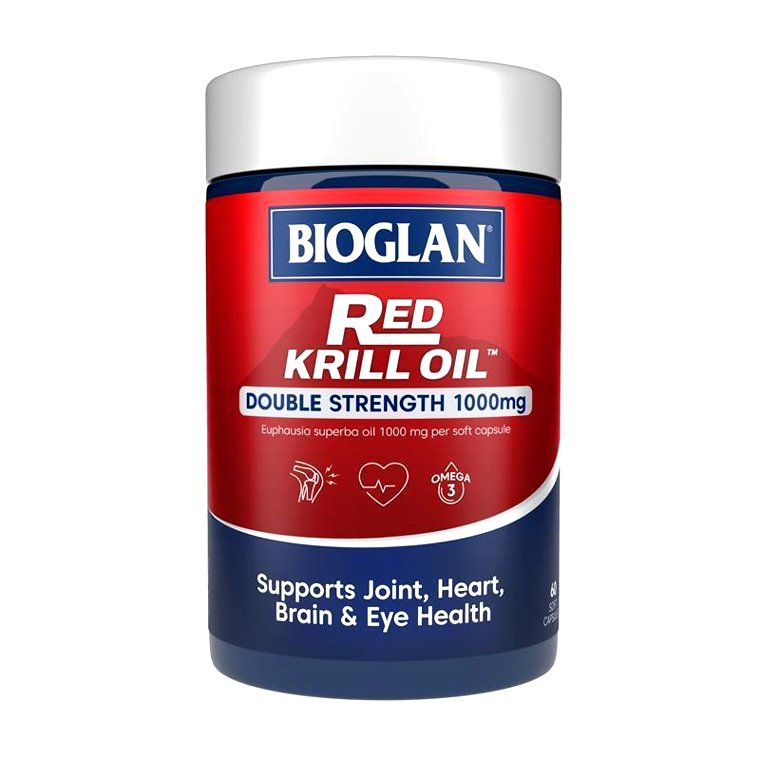 Viên uống Bioglan Red Krill Oil 1000mg hộp 60 viên hỗ trợ tim mạch, trí não, thị lực và xương khớp