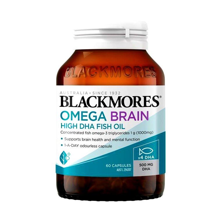 Viên uống Blackmores Omega Brain 60 viên bổ sung DHA cao cấp hỗ trợ trí nhớ, tăng tập trung và bảo vệ não bộ