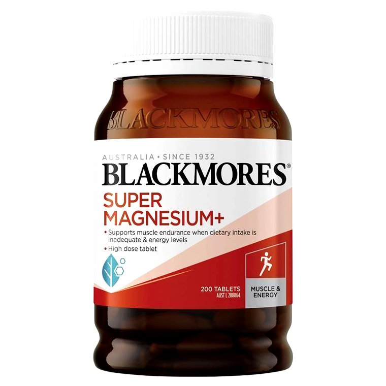 Viên uống Blackmores Super Magnesium Plus 200 viên hỗ trợ cơ bắp, giảm mỏi mệt, cải thiện giấc ngủ và tăng năng lượng