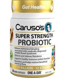 Viên uống Caruso’s Super Strength Probiotic bổ sung 50 tỷ lợi khuẩn, hỗ trợ tiêu hoá và miễn dịch