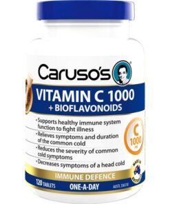 Viên uống Caruso’s Vitamin C 1000 tăng đề kháng, kết hợp bioflavonoids tăng hiệu quả hấp thu