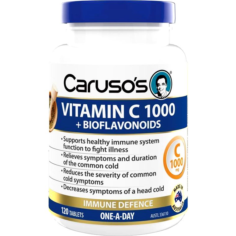 Viên uống Caruso’s Vitamin C 1000 tăng đề kháng, kết hợp bioflavonoids tăng hiệu quả hấp thu