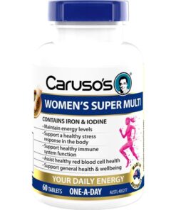 Lọ viên uống Caruso’s Women’s Super Multi 60 viên bổ sung đa vitamin cho phụ nữ giúp tăng năng lượng, miễn dịch và nội tiết