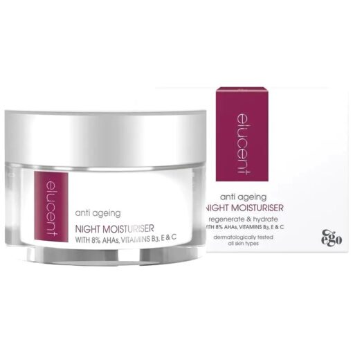 Kem dưỡng đêm Elucent Anti Ageing Night Moisturiser 50g – cải thiện lão hóa với AHA và vitamin