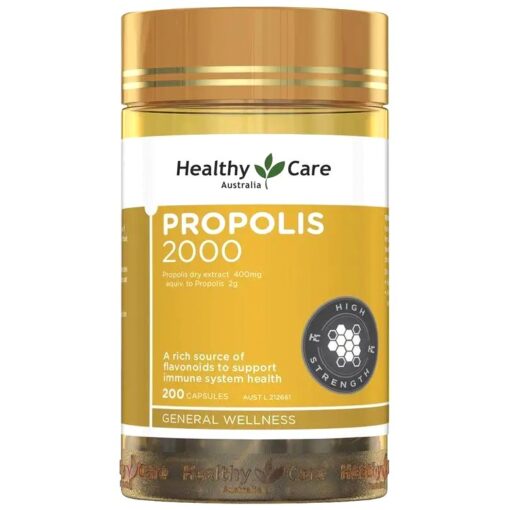 Viên uống bổ sung Propolis 2000mg Healthy Care hỗ trợ tăng cường miễn dịch – lọ 200 viên