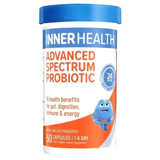 Inner Health Advanced Spectrum Probiotic 50 Capsules – Men vi sinh hỗ trợ tiêu hóa và miễn dịch