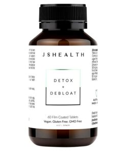 JSHealth Detox + Debloat Formula 60 Tablets – Thanh lọc cơ thể và làm nhẹ bụng với công thức kết hợp kế sữa, nghệ và bạc hà.