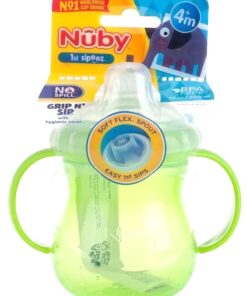 Ly tập uống Nuby chống đổ 295ml tay cầm đôi cho bé từ 4 tháng