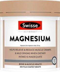 Swisse Magnesium 300 viên hỗ trợ giảm chuột rút, căng cơ và cải thiện giấc ngủ tự nhiên