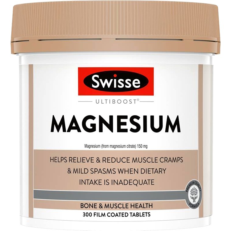 Swisse Magnesium 300 viên hỗ trợ giảm chuột rút, căng cơ và cải thiện giấc ngủ tự nhiên