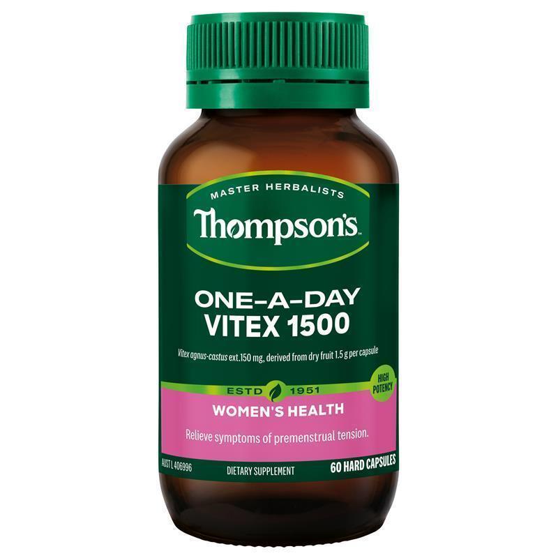 Thompson's One-A-Day Vitex 1500 mg Hỗ Trợ Triệu Chứng Tiền Kinh Nguyệt 60 Viên Nang
