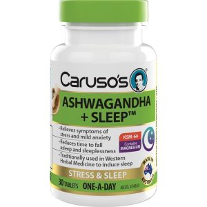 Caruso's Ashwagandha + Sleep Hỗ Trợ Giảm Căng Thẳng Và Giấc Ngủ 30 Viên