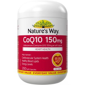 Nature's Way CoQ10 150 mg Hỗ Trợ Tim Mạch Và Sản Sinh Năng Lượng 200 Viên