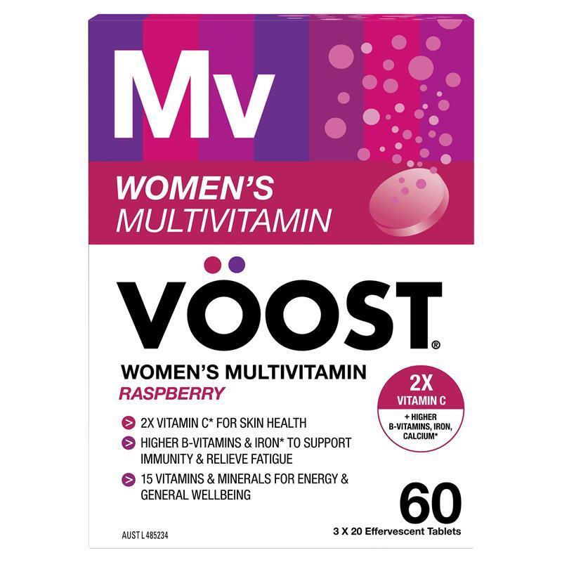 VOOST Women's Multivitamin Vị Mâm Xôi 60 Viên Sủi