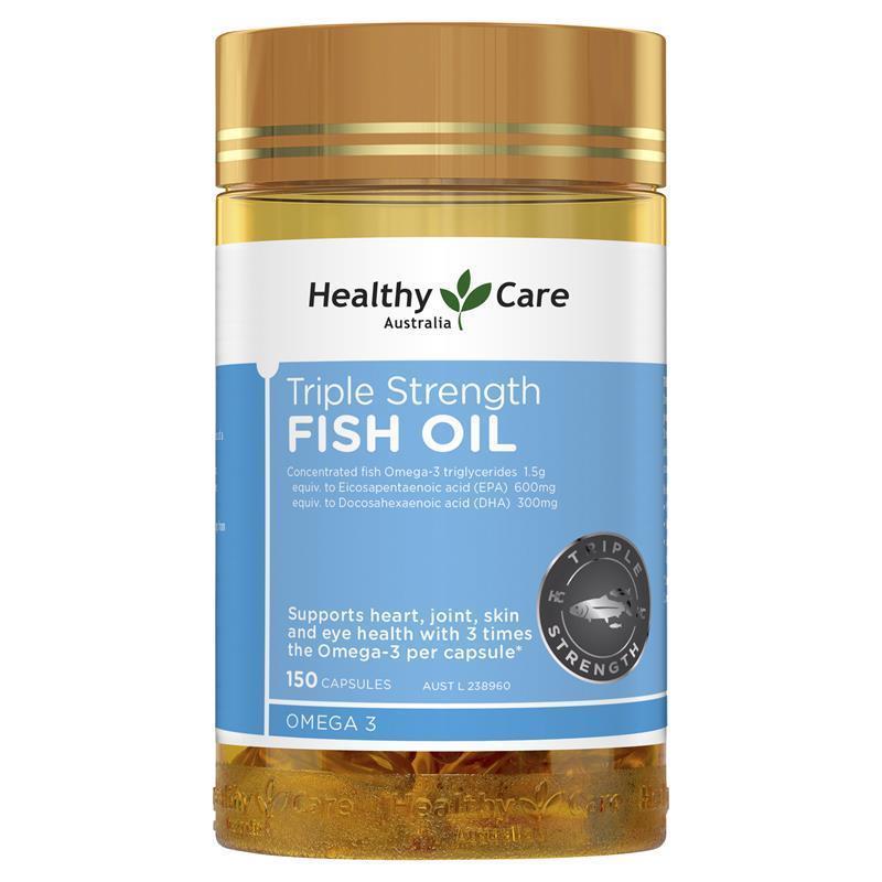 Healthy Care Triple Strength Fish Oil Dầu Cá Omega-3 Đậm Đặc 150 Viên Nang