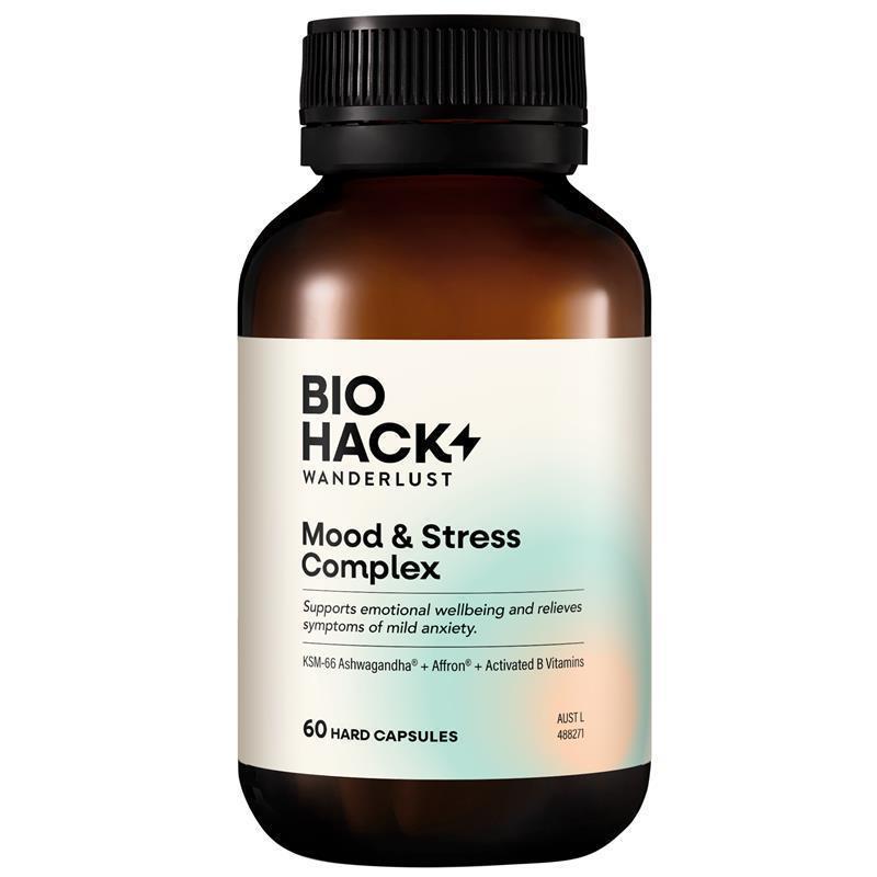 BioHack Wanderlust Mood & Stress Complex Hỗ Trợ Tâm Trạng Và Căng Thẳng 60 Viên Nang