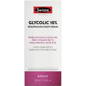 Swisse Skincare Glycolic 10% Resurfacing Serum Glycolic Acid Dùng Ban Đêm 30 ml
