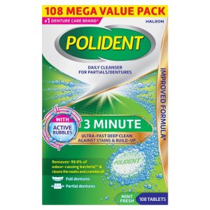 Polident 3 Minute Viên Làm Sạch Hàm Giả 108 Viên – ảnh 2