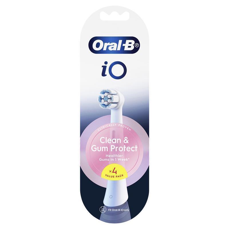 Oral-B iO Clean & Gum Protect Đầu Bàn Chải Thay Thế Làm Sạch Và Bảo Vệ Nướu Màu Trắng 4 Cái