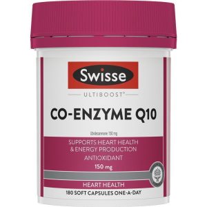 Swisse Ultiboost Co-Enzyme Q10 150 mg Hỗ Trợ Tim Mạch 180 Viên Nang