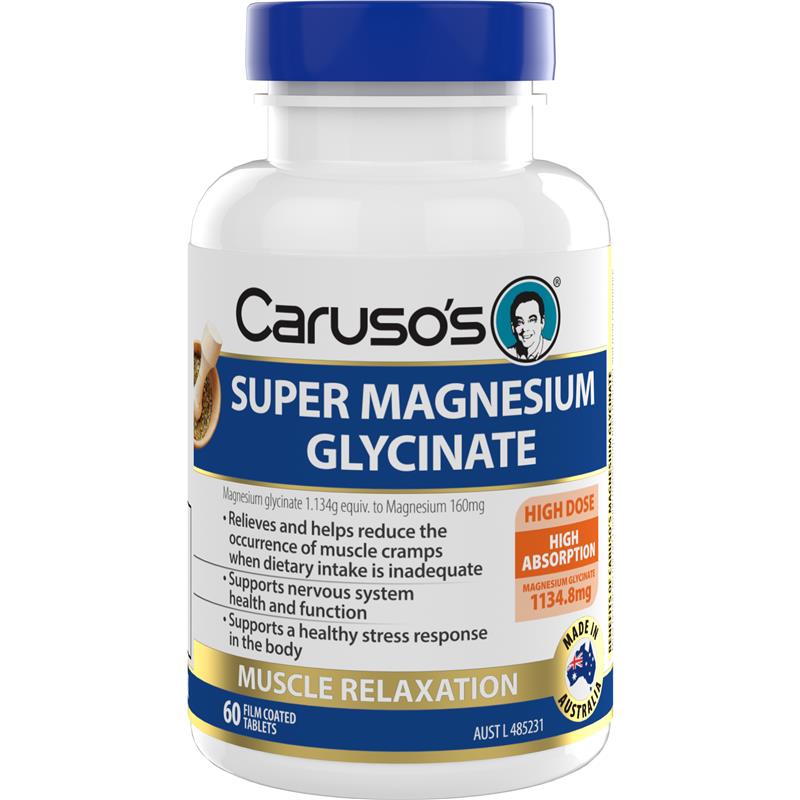 Caruso's Super Magnesium Glycinate Bổ Sung Magiê 160 mg 60 Viên
