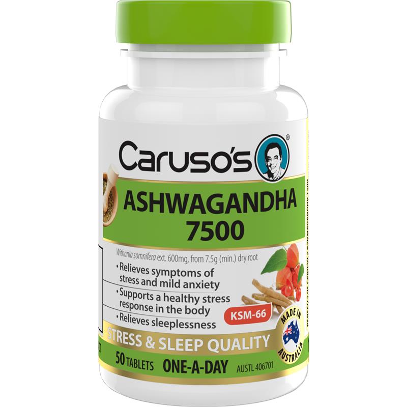 Caruso's Ashwagandha KSM-66 Hỗ Trợ Giảm Căng Thẳng 50 Viên