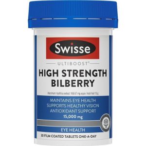 Swisse Ultiboost Bilberry Việt Quất Đen Hỗ Trợ Mắt 30 Viên