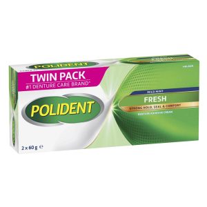 Polident Fresh Mint Kem Dán Hàm Giả Hương Bạc Hà 2 Tuýp 60 g