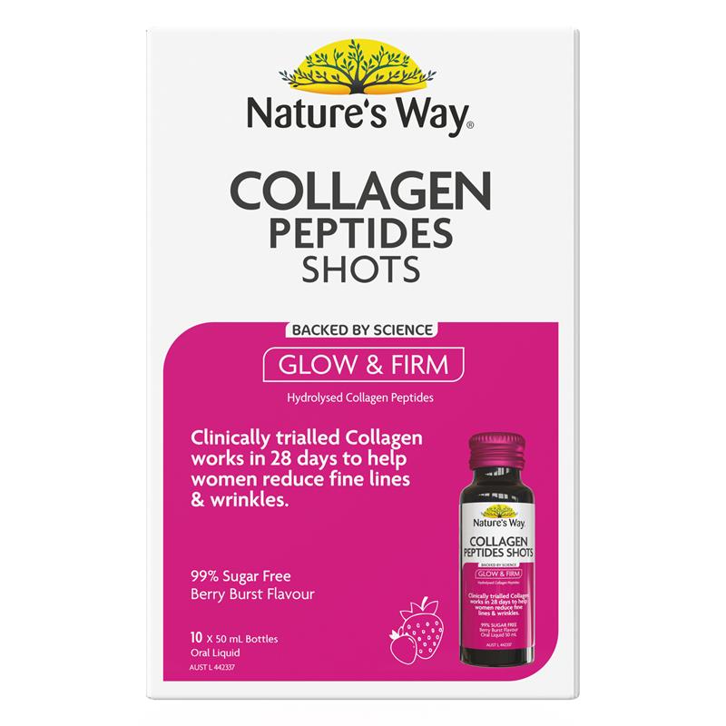 Nature's Way Collagen Peptides Nước Uống Collagen Vị Berry 10 Chai x 50 ml