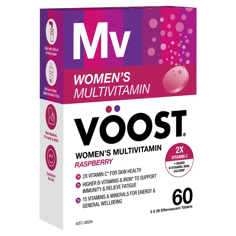VOOST Women's Multivitamin Vị Mâm Xôi 60 Viên Sủi – ảnh 2