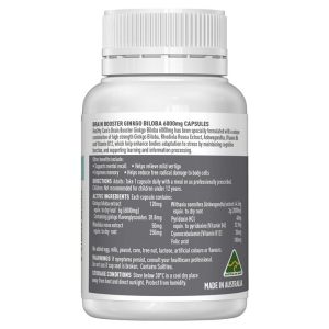 Healthy Care Brain Booster Ginkgo Biloba 6000 mg Hỗ Trợ Trí Nhớ 60 Viên Nang – ảnh 2